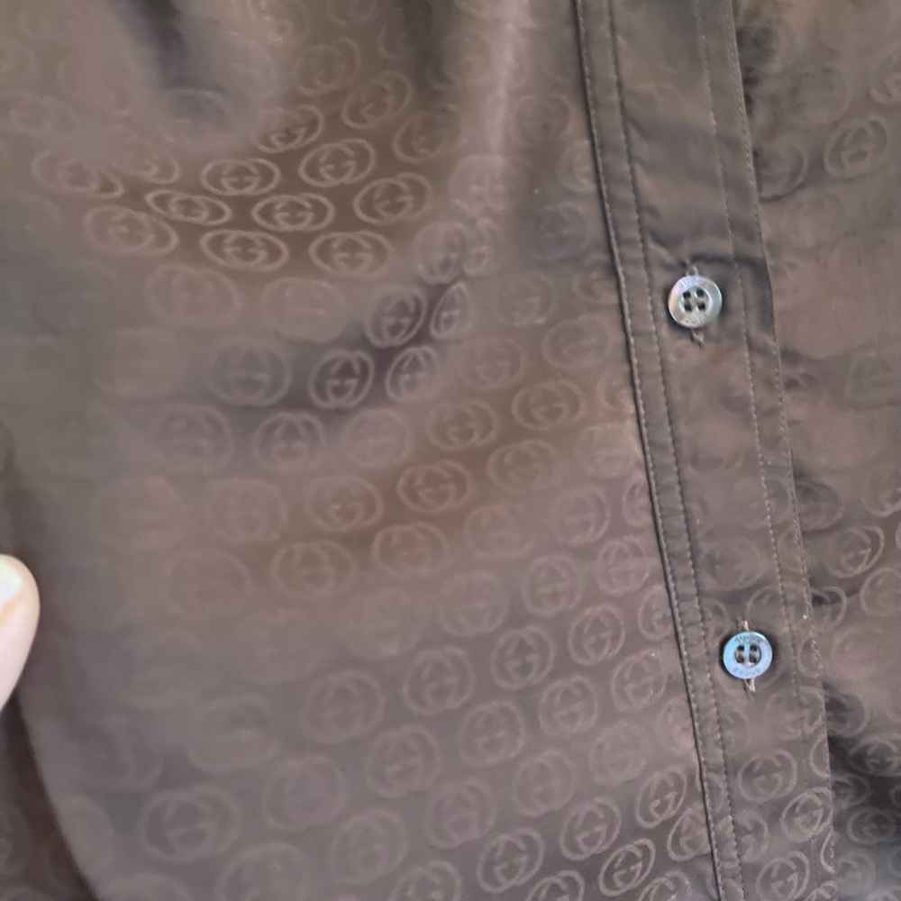 Gucci Brown Fitted Button Down Shirt